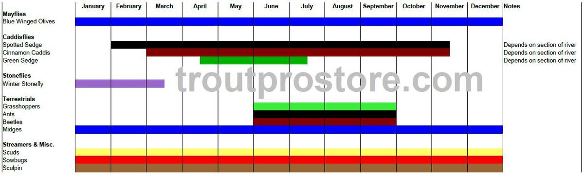 Weber River Hatch Chart