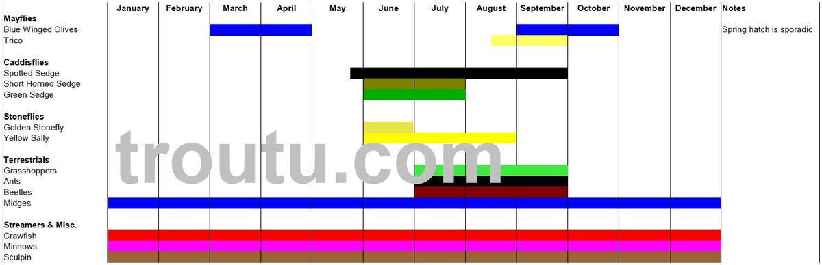 Chattooga River Hatch Chart